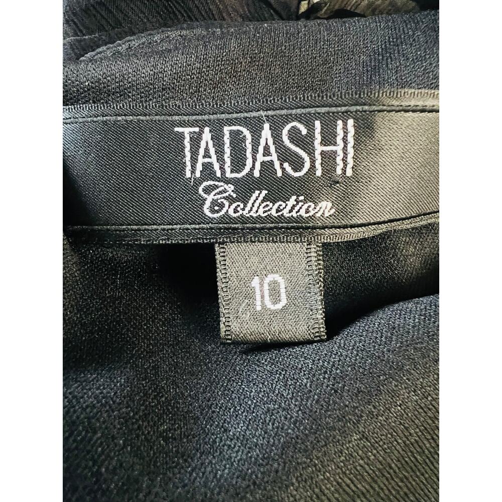Tadashi Shoji NEW Collection 100% Silk Midi Black and White Dress Size 10 - Picture 14 of 14